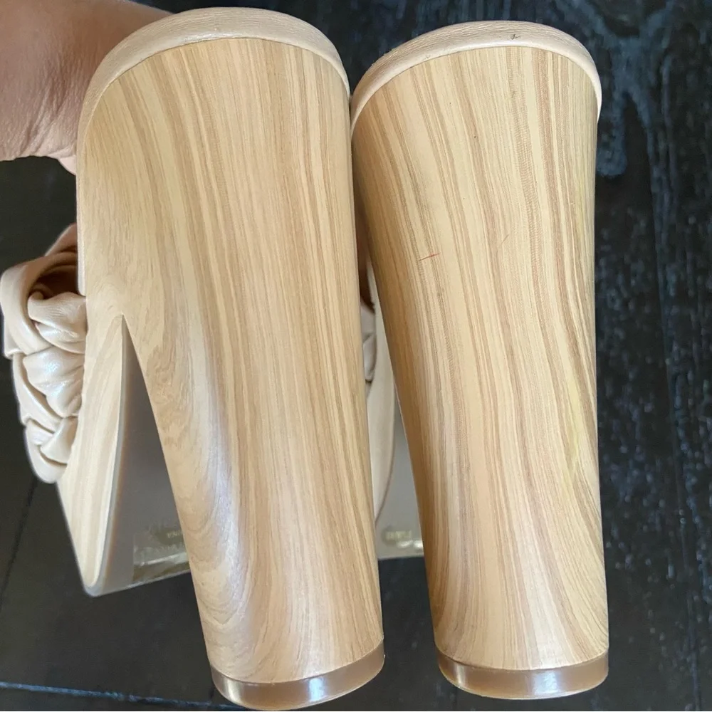 Jessica Simpson Supira Platform Sandal Braided Faux Wood Sandal‎ Mules Nude 9.5M